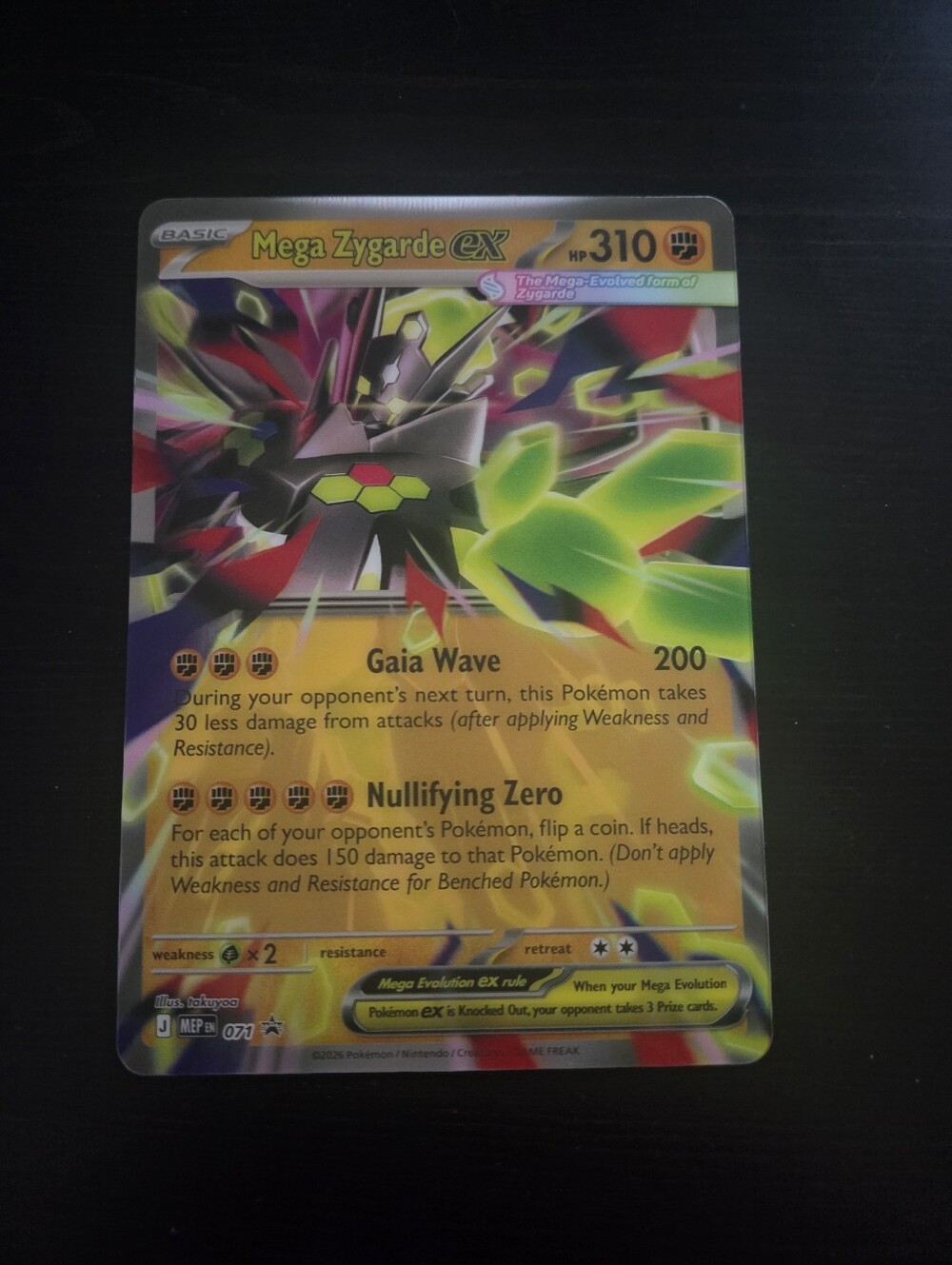 Mega Zygarde EX Full Art Pokemon Jumbo Holo Card with Sticker